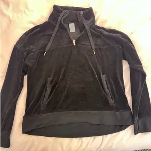 Champion C9 Black Velour Quarter Zip Pullover Jacket Cozy Athleisure Winter Ski thumbnail 2