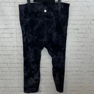 Lululemon Align High-Rise Crop‎ Legging Tie Dye Graphite Grey Size 18 thumbnail 3