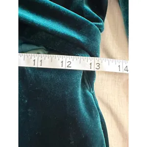 House of CB Abigail Emerald Velvet Mini Dress Womens S Teal Green Cutout Front thumbnail 8