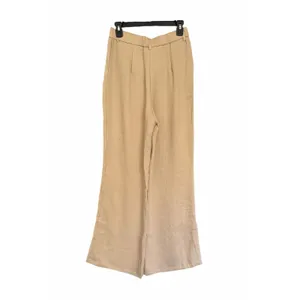 OGL Ecru Wide Leg Pants European Linen Blend High Rise NWT Medium Coastal Chic thumbnail 6
