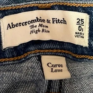 Abercrombie & Fitch Curve Love High Rise Straight Leg Denim Mom Jeans Pants 25 thumbnail 4