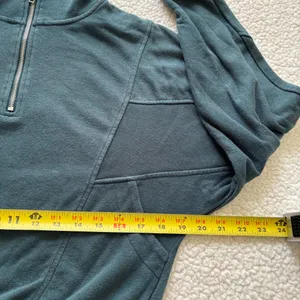 Garage Teal Mock Neck Cropped Quarter Zip Sweatshirt Pullover S Gorpcore Y2K thumbnail 7