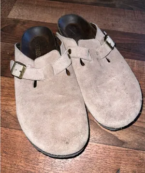 White Mountain Women's Suede Slip-On Clog Mules in Light Taupe thumbnail 1
