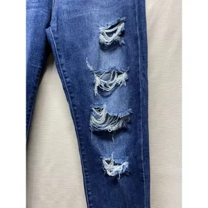 Judy Blue Boyfriend Jeans Women Sz 3/26 Distressed Stretch Denim‎ Blue thumbnail 4