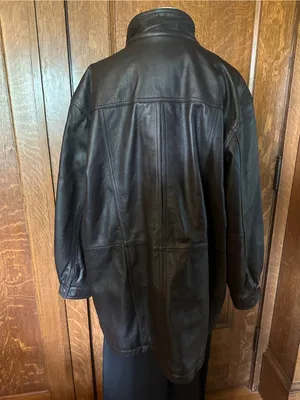Vtg Field Gear Black Leather Jacket, Size 1X thumbnail 2