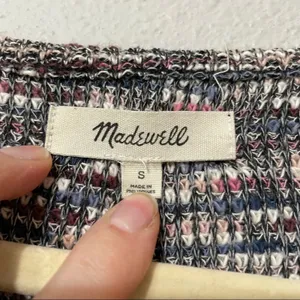 Madewell Rainbow Knit Puff Shoulder Crew Neck Sweater Womens S Boho Fall Cozy thumbnail 9