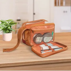 Dot & Dot Brown Leather Travel Men's Bag thumbnail 4