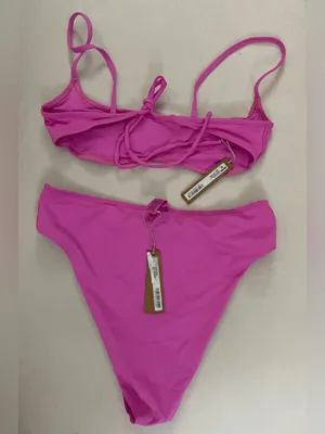 Skims SET NWT Neon Orchid Pink Bikini Swim Set 2-pc set top & Bottom Size m thumbnail 2