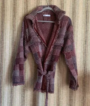 ZARA NWOT Tweed Cardigan Blazer Jacket Coat Size Small Pink Red Women’s Clothing thumbnail 2