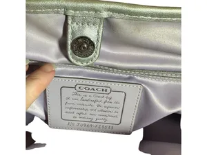 Coach Kisslock large bag silver/gray purple interior thumbnail 6