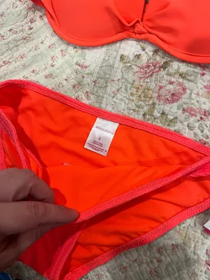 Xhilaration Coral/Hot Pink Women's Bikini Set thumbnail 5