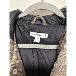 And Now This Brown Herringbone Hooded Coat M Size M thumbnail 4