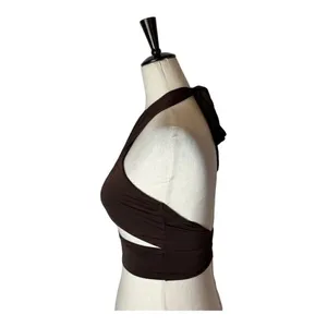 Tiger Mist Brown Cross Tie Halter Neck Archie Top‎ Size XS thumbnail 6