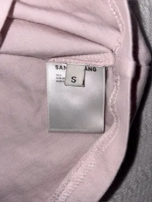 Sandy Liang Womens Y2K Crop Logo Baby Cotton Tee Size S Rhinestones Designe thumbnail 5