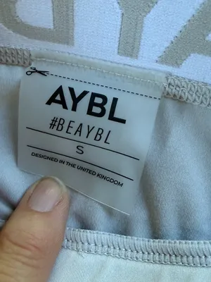 AYBL Pocket Style Bike Shorts Work Out Athletic Shorts Size Small Cream / Gray thumbnail 5