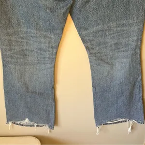 American Eagle Light Wash Distressed Flare Jean Size 12 Long thumbnail 11