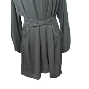 H&M Black Tie Belt Long Sleeve Neck Mini Dress Minimalist Style XS NWOT Office thumbnail 7