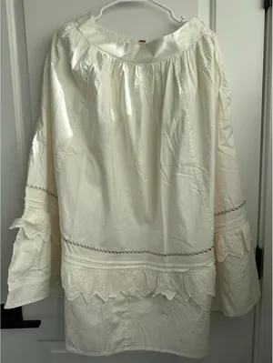 Free People Maeberrie Top & Skirt Set Coord Embroidered NWT Ivory Size Medium thumbnail 8
