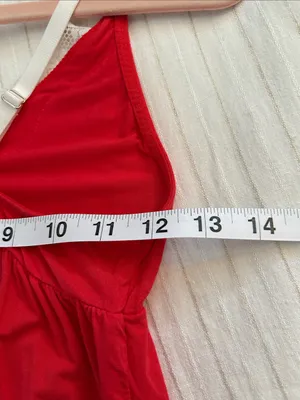 Dolls Kill Avid love ❤️ red white lace trim babydoll nighty mini slip dress S thumbnail 10
