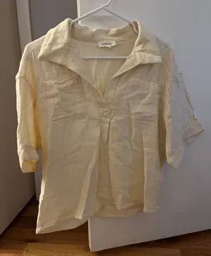 Cream Linen Top thumbnail 1