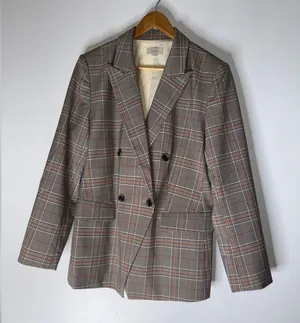 Loft Outlet Black Beige Orange Plaid Blazer Double Busted Size‎ 16 thumbnail 1