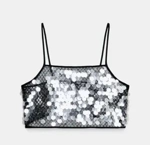 Zara sequin crop top. S-M thumbnail 1