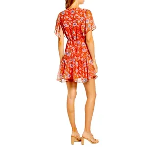 SAM EDELMAN Country Paisley Floral Aline Ruffle Hem Mini Dress Size 10 NEW thumbnail 3