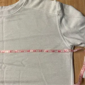 aerie crewneck cropped distressed white athletic sweater cotton blend thumbnail 9