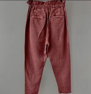 Free People NWOT Margate Pleated Paperbag Waist Burgundy Drawstring Pants, XS thumbnail 11