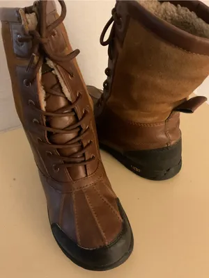 UGG Women's Brown Leather & Suede Butte Lace-Up Insulated Boots US 8 thumbnail 2