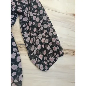 American Eagle Women's Floral Long Sleeve Peplum Top Size Large Smocked Blouse thumbnail 5
