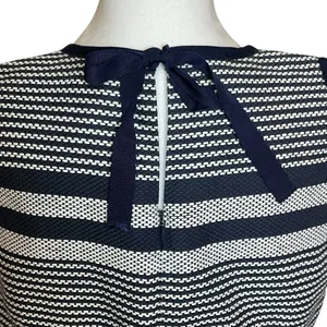 NWOT J Crew Sheath Dress Navy White Stripe Tweed‎ Indigo Size 12 Career Nautical thumbnail 6