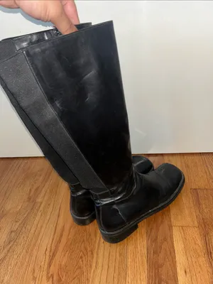 Donald J. Pliner Womens Black Leather Tall Zip Riding Boots size 8 thumbnail 4
