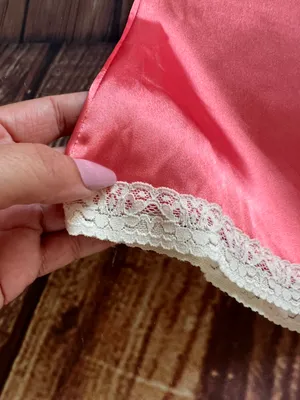 Women Sleeveless V-Neck Spaghetti Straps Peach Satin Camisole Top Size XL thumbnail 6