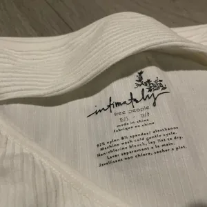 Free People Off-Shoulder Ribbed White Blouse thumbnail 2