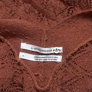 Anthropologie Shelby Pointelle Cardigan Rust Boho Travel Comfort Cottagecore L thumbnail 8