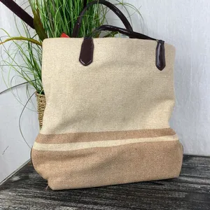 Coach Tan & Brown Wool Blend Striped North South Tote Bag thumbnail 2