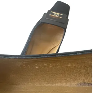 Vintage Gucci‎ Black Suede Square Toe Kitten Heels Logo 36 thumbnail 8