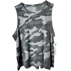 Old Navy Active Go Dry Women's Charcoal Camo Athletic Workout Tank Top Sz L thumbnail 4