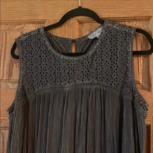 Knox Rose Gray Smocked Pleated Mini Dress thumbnail 4