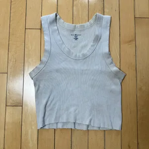 BRANDY MELVILLE Classic Tan Cream Cropped Ribbed Tank Top Shirt OS thumbnail 2