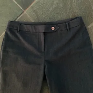 Express stretch charcoal gray cuffed boot cut staple office career pant thumbnail 3
