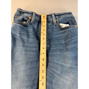 Levis Ribcage Straight Ankle Jeans Blue High Rise Button Fly Denim VTH thumbnail 8