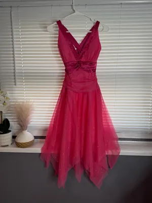 Hot Pink Tulle Coquette Dress | Fairycore Princess Prom Dress XS/S Petite thumbnail 2