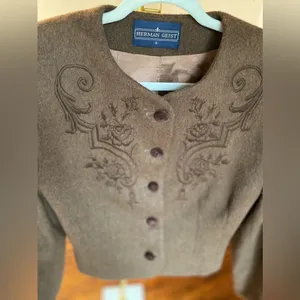 Herman Geist Wool Embroidered Blazer Old Money Royalcore Heritage Quiet Luxury thumbnail 5