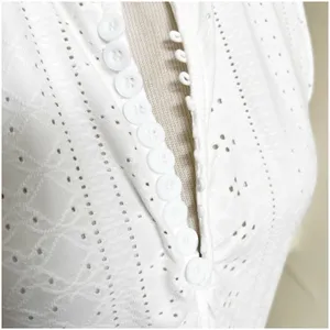 Eyelet Maxi Dress Size Medium NWT Boutique Slit Sleeves Milkmaid Coquette thumbnail 11