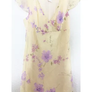Vintage 90s City Triangles Butter Yellow Floral Midi Dress Fairy Coquette Y2K thumbnail 7