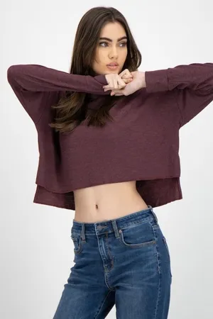 American Eagle Thermal Waffle Top Large Athleisure Purple thumbnail 1