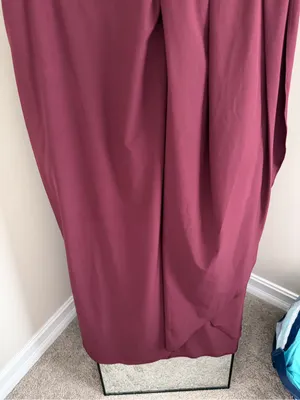 Halara Women's Burgundy Skirt - Elastic Waist Elegant Draped Design thumbnail 3