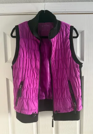 Calvin Klein Performance Pink Quilted Zip-Up Puffer Vest Collared Size Large thumbnail 1